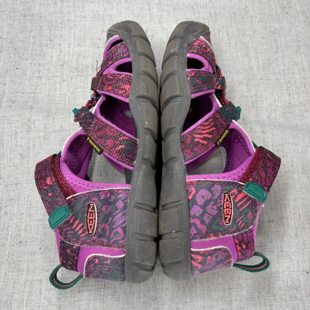 Keen Seacamp II CNX Sport Sandals Purple Pink Animal Print Water Shoes Kids 1